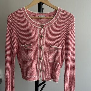 Striped Red and Cream Cardigan